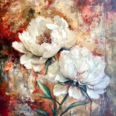 Twee witte pioenrozen